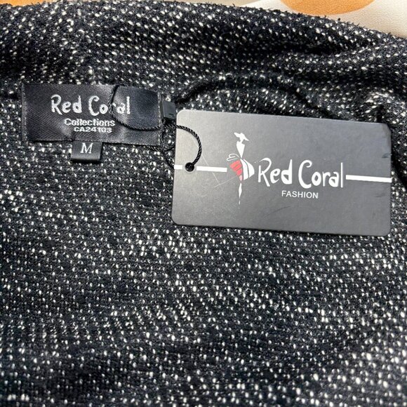 Red Coral Long Textured Waterfall Cardigan – Size M – $50 - Picture 2 of 6